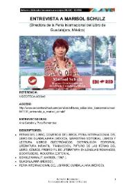 Entrevista a Marisol Schulz (Directora de la Feria Internacional del Libro de Guadalajara, México) | Biblioteca Virtual Miguel de Cervantes