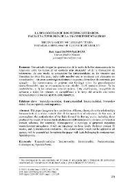 La dinamicidad de los textos literarios: hacia una tipología de la transreferencialidad /  José Ángel Baños Saldaña | Biblioteca Virtual Miguel de Cervantes
