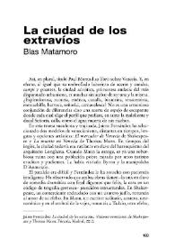La ciudad de los extravíos / Blas Matamoro | Biblioteca Virtual Miguel de Cervantes