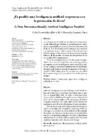 ¿Es posible una Inteligencia artificial respetuosa con la protección de datos? / Celia Fernández-Aller, María Mercedes Serrano Pérez | Biblioteca Virtual Miguel de Cervantes