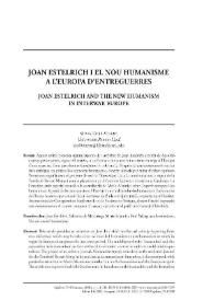 Joan Estelrich i el nou humanisme a l’Europa d’entreguerres / Silvia Coll-Vinent | Biblioteca Virtual Miguel de Cervantes