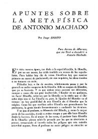 Apuntes sobre la metafísica de Antonio Machado / Por Jorge Enjuto | Biblioteca Virtual Miguel de Cervantes
