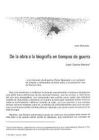 De la obra a la biografía en tiempos de guerra / José Carlos Rovira | Biblioteca Virtual Miguel de Cervantes