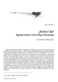 ¿Existe el día? Algunos matices sobre Miguel Hernández / Juan Carlos Rodríguez | Biblioteca Virtual Miguel de Cervantes