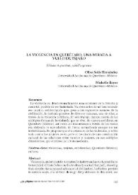 La violencia en Querétaro, una mirada a vuelo de pájaro  / Oliva Solís Hernández, Michelle Reyes  | Biblioteca Virtual Miguel de Cervantes