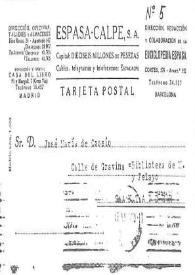 Tarjeta postal de Miguel Hernández a José María de Cossío. Madrid, 6 de septiembre de 1935 | Biblioteca Virtual Miguel de Cervantes