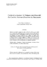 "Caýda de príncipes": la Vulgata castellana del "De Casibus Virorum Illustrium" de Boccaccio / José Blanco Jiménez | Biblioteca Virtual Miguel de Cervantes