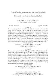 Incertidumbre y muerte en Antonio Machado / José Manuel Panea Márquez     | Biblioteca Virtual Miguel de Cervantes