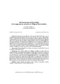 En las manos del pueblo: el compromiso airado de Miguel Hernández / Luis Bagué Quílez | Biblioteca Virtual Miguel de Cervantes