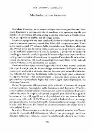 Machado: primo incontro  / Giuseppe Bellini | Biblioteca Virtual Miguel de Cervantes