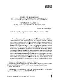 Sever de Barcelona en la primera hagiografia reformada / Carme Arronis Llopis | Biblioteca Virtual Miguel de Cervantes