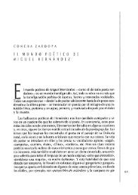 El mundo poético de Miguel Hernández / Concha Zardoya | Biblioteca Virtual Miguel de Cervantes