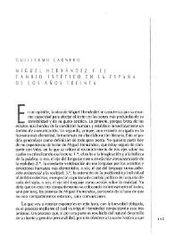 Miguel Hernández y el cambio estético en la España de los años treinta / Guillermo Carnero | Biblioteca Virtual Miguel de Cervantes