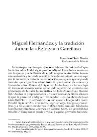 Miguel Hernández y la tradición áurea: la "Égloga" a Garcilaso / Francisco Florit Durán | Biblioteca Virtual Miguel de Cervantes