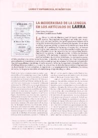 La modernidad de la lengua en los artículos de Larra / Ángel Cervera Rodríguez  | Biblioteca Virtual Miguel de Cervantes
