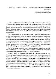 El rayo hernandiano en la poesía amorosa de Elvio Romero / Miguel Ángel García López | Biblioteca Virtual Miguel de Cervantes