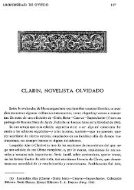 Clarín, novelista olvidado / Mariano Baquero Goyanes | Biblioteca Virtual Miguel de Cervantes