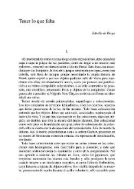 Tener lo que falta / Estrella de Diego  | Biblioteca Virtual Miguel de Cervantes