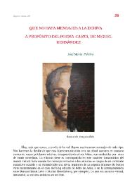 Que no haya mensajes a la deriva. A propósito del poema "Carta", de Miguel Hernández / José María Piñeiro | Biblioteca Virtual Miguel de Cervantes