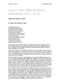 Cien años de Miguel Hernández (1910-2010). Miguel Hernández leyendo / por José Luis Martínez Valero | Biblioteca Virtual Miguel de Cervantes