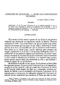 "Perdióse un quaderno...": sobre los cancioneros de Baena / Alberto Blecua | Biblioteca Virtual Miguel de Cervantes