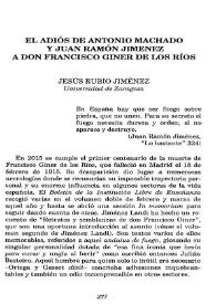 El adiós de Antonio Machado y Juan Ramón Jiménez a don Francisco Giner de los Ríos / Jesús Rubio Jiménez  | Biblioteca Virtual Miguel de Cervantes