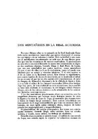 Dos montañeses en la Real Academia

 / C. G. E. | Biblioteca Virtual Miguel de Cervantes