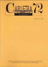 Caplletra: Revista Internacional de Filologia. Núm. 72, primavera de 2022 | Biblioteca Virtual Miguel de Cervantes