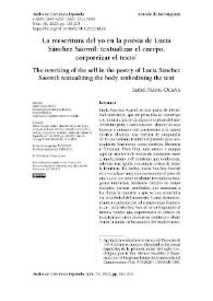 La reescritura del yo en la poesía de Lucía Sánchez Saornil: textualizar el cuerpo, corporeizar el texto / Isabel Navas Ocaña | Biblioteca Virtual Miguel de Cervantes