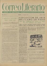 Correo Literario : Arte y Letras Hispanoamericanas. Año III, núm. 52, 15 de julio de 1952 | Biblioteca Virtual Miguel de Cervantes