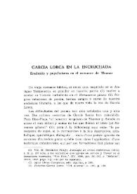 García Lorca en la encrucijada. Erudicción y popularismo en el romance de Thamar / Manuel Alvar | Biblioteca Virtual Miguel de Cervantes