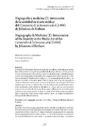 Hagiografía y medicina (I): intercesión de la santidad en el arte médico del "Compendio de la humana salud" (1494) de Johannes de Ketham / Marcos Cortés Guadarrama | Biblioteca Virtual Miguel de Cervantes