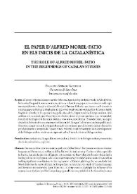 El paper d’Alfred Morel-Fatio en els inicis de la catalanística 

 / Francesc Bernat i Baltrons  | Biblioteca Virtual Miguel de Cervantes