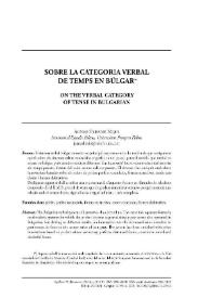 Sobre la categoria verbal de temps en búlgar 

 / Alfons Olivares Niqui | Biblioteca Virtual Miguel de Cervantes