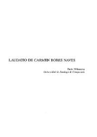 Laudatio de Carmen Bobes Naves / Darío Villanueva | Biblioteca Virtual Miguel de Cervantes
