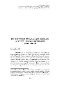 De "Salvador Monsalud" a "Gabriel Araceli": lejanas memorias familiares  / José Montero Reguera | Biblioteca Virtual Miguel de Cervantes