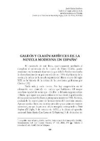 Galdós y Clarín artífices de la novela moderna en España  / Jesús Rubio Jiménez  | Biblioteca Virtual Miguel de Cervantes