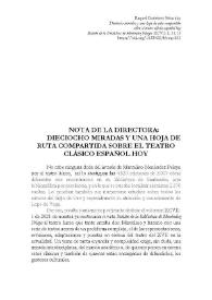 Dieciocho miradas y una hoja de ruta compartida sobre el teatro clásico español hoy  / Raquel Gutiérrez Sebastián | Biblioteca Virtual Miguel de Cervantes