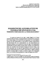 Elementos del análisis activo de Stanislavski aplicados a una versión tártara de "La vida es sueño"  / Alejandro González Puche | Biblioteca Virtual Miguel de Cervantes