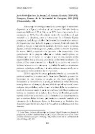 Jesús Rubio Jiménez. "La herencia de Antonio Machado (1939-1970)". Zaragoza, Prensas de la Universidad de Zaragoza,  2018 [2019] (Humanidades, 144) [Reseña] / Enrique Serrano Asenjo  | Biblioteca Virtual Miguel de Cervantes