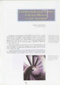 L'estructura dels poemes d'Ausiàs March: un joc tripartit / Josep Lluís Martos | Biblioteca Virtual Miguel de Cervantes