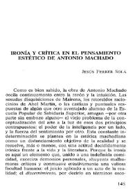 Ironía y crítica en el pensamiento estético de Antonio Machado / Jesús Ferrer Solá | Biblioteca Virtual Miguel de Cervantes