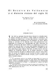 El becerro de Valbanera y el dialecto riojano del siglo XI / Por Manuel Alvar | Biblioteca Virtual Miguel de Cervantes