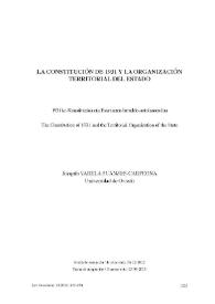 La Constitución de 1931 y la organización territorial del Estado / Joaquín Varela Suanzes-Carpegna | Biblioteca Virtual Miguel de Cervantes