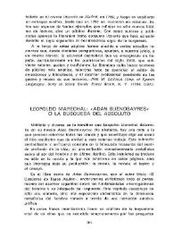 Leopoldo Marechal: "Adán Buenosayres" o la búsqueda del absoluto / Carmen Valderrey | Biblioteca Virtual Miguel de Cervantes