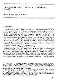 Un ejemplo de atlas lingüístico automatizado: el ALES 

 / Manuel Alvar y María Pilar Nuño | Biblioteca Virtual Miguel de Cervantes