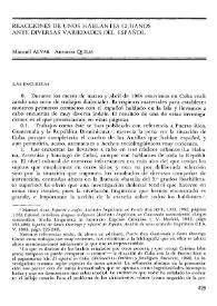 Reacciones de unos hablantes cubanos ante diversas variedades del español
 / Manuel Alvar, Antonio Quilis | Biblioteca Virtual Miguel de Cervantes