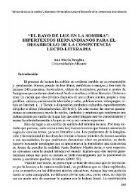 "El rayo de luz en la sombra": hipertextos hernandianos para el desarrollo de la competencia lecto-literaria / Ana María Draghia | Biblioteca Virtual Miguel de Cervantes