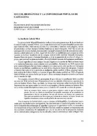 Miguel Hernández y la Universidad Popular de Cartagena / Por Francisco José Franco Fernández y Dolores Sánchez Corbí | Biblioteca Virtual Miguel de Cervantes