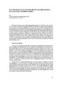 Las víctimas en el teatro de Miguel Hernández: una estructura antropológica / Por David García-Ramos Gallego | Biblioteca Virtual Miguel de Cervantes